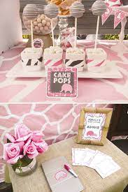 Posh Pink Safari Baby Shower Lots Of Sparkle Safari Baby Shower Cake Safari Baby Shower Baby Shower Cakes
