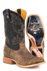 Tin Haul Mens Whats Your Angle Pin Up Girl Sole Cowboy Boots