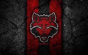 It is the largest extant member of canidae, males averaging 40 kg and females 37 kg. Download Wallpapers Arkansas State Red Wolves 4k American Football Team Ncaa Red Black Stone Usa Asphalt Texture American Football Arkansas State Red Wolves Logo For Desktop Free Pictures For Desktop Free