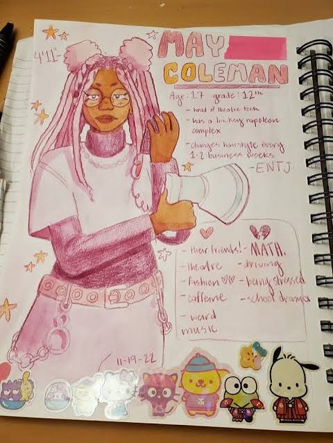 Original character sketchbook page | Character introduction ideas, Introduction page for sketchbook, Oc sketchbook