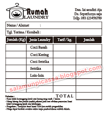 Download Template Desain Nota Laundry Cdr Salamun Picassa