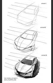 Sketches Of Cars - Step By Step | Sky Rye Design