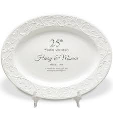 What are traditional milestone anniversary gifts? Lenox 25th Wedding Anniversary Personalized Oval Platter