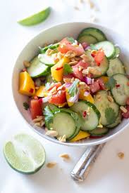 East African Mango Cucumber Salad Afrikanische Kuche Sudafrikanisches Essen Lebensmittel Essen