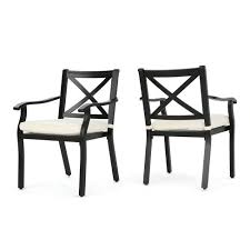 Cast aluminium outdoor dining chairs. Exuma 2pk Cast Aluminum Dining Chairs Black Christopher Knight Home Target