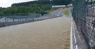 Image d'illustration belgian due to the exceptional floods which have affected belgium for several days and which have considerably worsened . Severe Weather Turned The Run Up To Eau Rouge At Spa Into A River