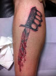 On his left hand's finger there is a tiny heart dripping blood inked. Photo Blood Knife Tattoo 22 10 2019 001 Blood Knife Tattoo Tattoovalue Net Tattoovalue Net