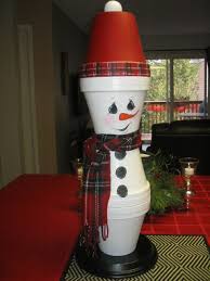 Clarence The Clay Pot Snowman Ready To Go Outside For The Winter Christmas Pots Christmas Clay Clay Pot Crafts