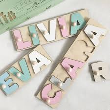 3d Name Puzzles With Pegs Hamper Gifts Christmas First Year Newb Cartalia