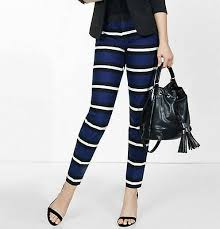 Details About New Express Womens Editor Low Rise Striped Stretch Ankle Pants Size 4 R 80 00
