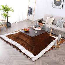 Amazon.com: Japanese Kotatsu Table,Comfortable Carpet Soft Blanket Bed  Laptop Desk,Foot Warmer Coffee Tables,Home Office Modern Square Stove  Writing Desk,four Seasons,Table+Quilt+Carpet+Heater ( Color : C , Size :  Home & Kitchen