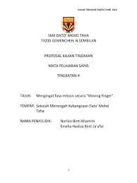Kajian tindakan sains sekolah rendah. Proposal Kajian Tindakan