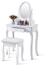 Check spelling or type a new query. Costway White Vanity Table Jewelry Makeup Desk Bench Dresser Bathroom W Stool Traditional Bedroom Makeup Vanities By Goplus Corp Houzz
