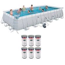 24 Ft X 12 Ft X 52 In Above Ground Swimming Pool With Cordless Cleaning Robot 56477e Bw 58483e Bw The In 2020 Above Ground Pool In Ground Pools Clean Pool Water