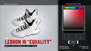 Lebron james' first season in los angeles will not have a perfect hollywood ending. Nba 2k19 Shoe Creator Nba2k19 Lebron 16 Equality Youtube