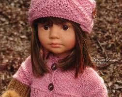Gotz Doll Clothes Knitting Pattern: Textured Dress, Hat, Headband (PDF  Pattern)