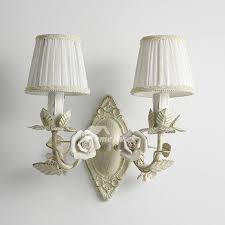 3.5 out of 5 stars. Ceramic Flower Wall Light White Country Style Bedroom Bedside Floral Wall Sconce Fabric Lamp Shade