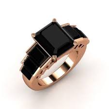Black And Gold Ring Evelyn Ring Emerald Black Onyx 14k Rose Gold Ring With Black Onyx Black Gold Jewelry Gold Jewerly 14k Rose Gold Ring