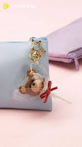 シャカシャカ楽しい 大きな口のくまさんキーホルダー c channel 手作り プレゼント 100均 手作り アクセサリー レジン ボトルチャーム