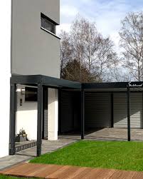 Carport Modern Prag Haus Anbau Metall Flachdach Design Stahlzart