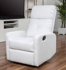 Recliners For Small Spaces Bedroom Chairs For Adults White Pu Leather Lever Activated Of Small Chair For Bedroom Small Bedroom Armchair White Bedroom Chair
