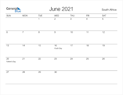 When is father's day in 2021? South Africa June 2021 Calendar With Holidays