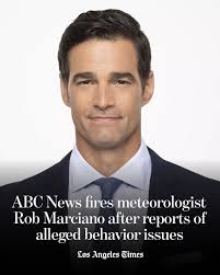 ABC News and longtime meteorologist Rob Marciano have gone their separate  ways. Marciano was fired Tuesday after a decade of working