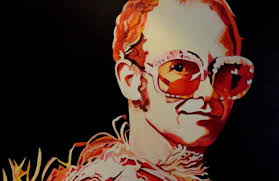 Elton John Rocket Man, Stacey Wells, Original painting, Custom Designed  FramingROCK STAR gallery