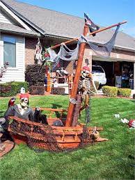 A pirate halloween decorations highlight classic pirate pictures such as skulls and crossbones, treasure maps and chests, buccaneer sabers and also tricorn hats. 47 Easy Halloween Decorations To Make Right Now Halloween Outdoor Decorations Outdoor Halloween Pirate Halloween Decorations