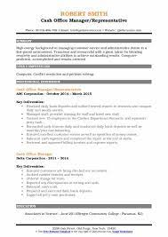 Cash office job in a financial institution entails cash management and loan approval processing. Cash Office Manager Resume Samples Qwikresume