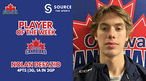 Junior Canadians Nolan DeFazio named Week 16 Source for Sports Player of  the Week