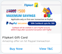 flipkart paypal offers get rs 500