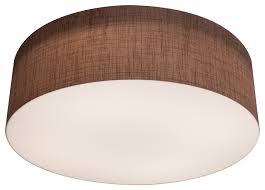 Anton Ceiling Light Led 18w Satin Nickel Mocha Linen Contemporary Flush Mount Ceiling Lighting By Afx Inc In 2020 Ceiling Lights Basement Decor Led Lights