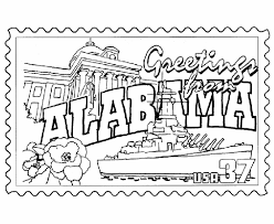 Usa Printables Alabama State Stamp Us States Coloring Pages Alabama State Coloring Pages Alabama