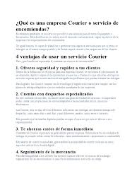 Qué Es Una Empresa Courier o Servicio de Encomiendas