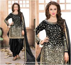 Black And Silver Punjabi Suit Pin On Punjabi Suits