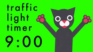 9 Minute Timer Colour Change Traffic Light Cats Clock Cat Clock Traffic Light Timer