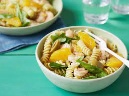 Fusilli With Shrimp Orange And Arugula Summer Recipe Food Network Recipes Fusilli Healthy Eating Recipes