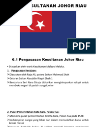 Bandar johor bahru dan negeri johor terus dimajukan, dan dato' jaafar muhammad dilantik sebagai menteri besar johor pertama. Bab 6 Kesultanan Johor Riau