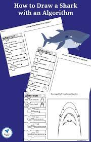 How To Draw A Shark With An Algorithm Worksheet Set Jdaniel4s Mom Coding For Kids Math Activities Learning Activities
