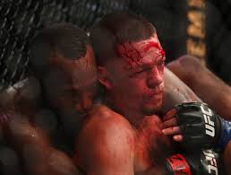 Nate diaz was bloodied and his leg was hobbled, but he still his strikes, kicks and almost everything else he did had caused considerable damage and drew significant blood to nate diaz's face and body. Gcwza9kuzhw Nm