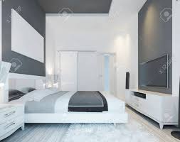 See more ideas about home bedroom, bedroom inspirations, bedroom design. Luxury Bedroom With A Bed In A Modern Style In Soft Gray And Stock Photo Picture And Royalty Free Image Image 60562509