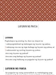 If you don't see any interesting for you, use our search form on bottom ↓. 6layunin Ng Paksa