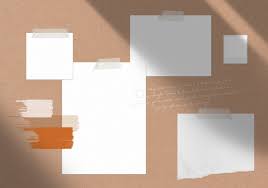 Paper Moodboard With Shadows Mockup Mockup World Mood Boards Mockup Mood Board Template