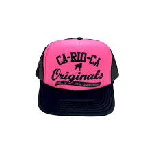 Baseball cap with classic adjustable fastner boys mens & ladies sun summer hat. Pink Black Trucker Hat Carioca Vintage Or Ca Rio Ca Originals Men Ca Rio Ca Sunga Co