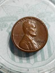 1958 D Wheat Error Penny More Than 15 Off Center Mint