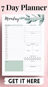 Daily Planner 2021 Printable 7 Day Planner Template Day Per Page Planner Hourly Planner Everyday Planner Insert Bundle Pdf Download Video Video In 2020 Daily Planner Template Study Planner Study Planner Printable