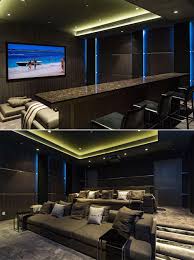 Luxury Home Theater With Custom Marble Bar A Perfect Screening Room Maison Cinema Maison Deco Maison Moderne
