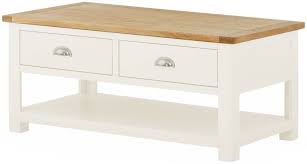Stencil tapas appetizer added on top with cocktail pictures and plexiglass protection. Portland White Painted 2 Drawer Coffee Table Cfs Furniture Uk