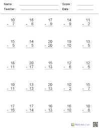 Ukg english worksheets may typically cover the following: Subtraction Worksheets Dynamically Created Subtraction Worksheets
